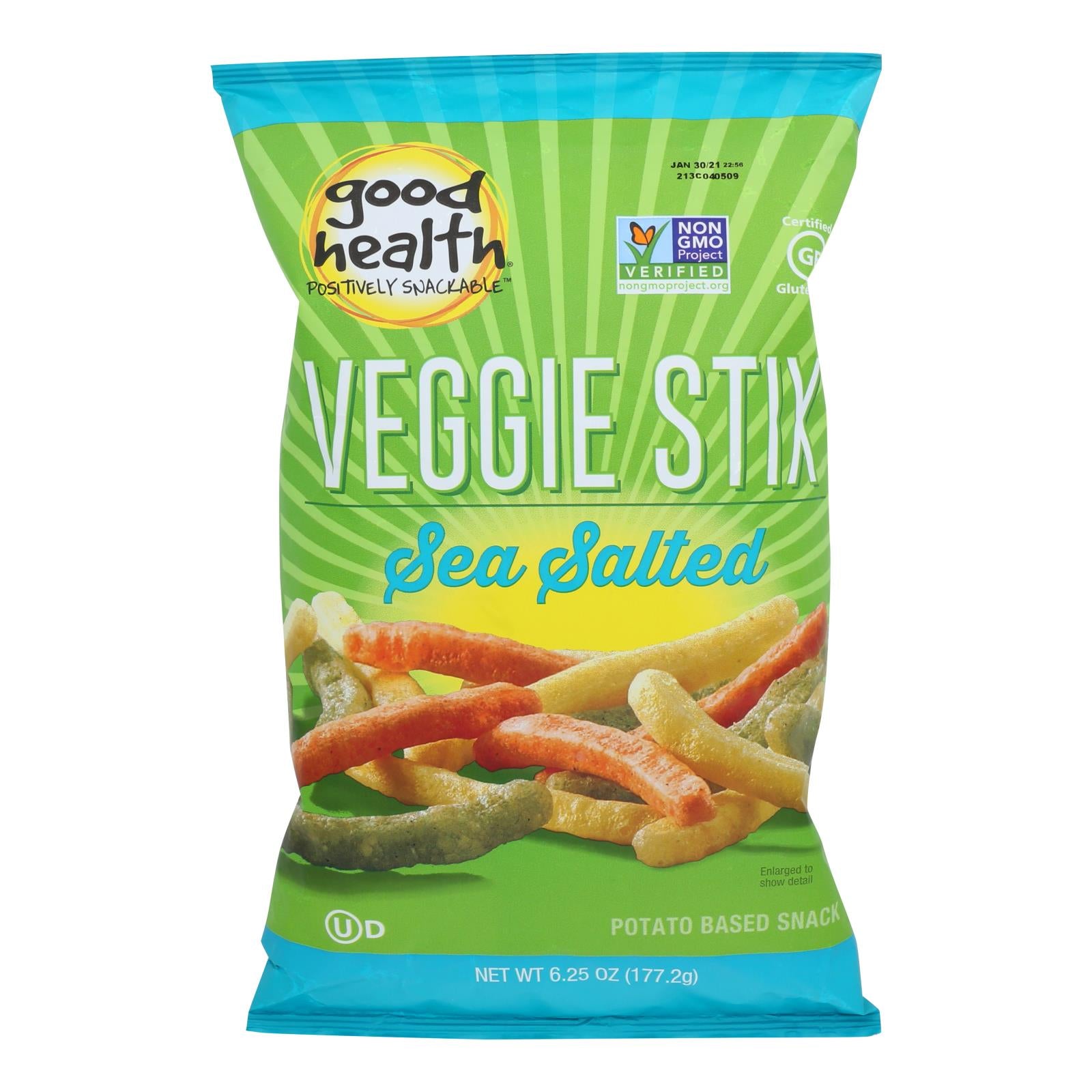 Good Health Sea Salt Veggie Stix  - Case of 10 - 6.25 Ounce