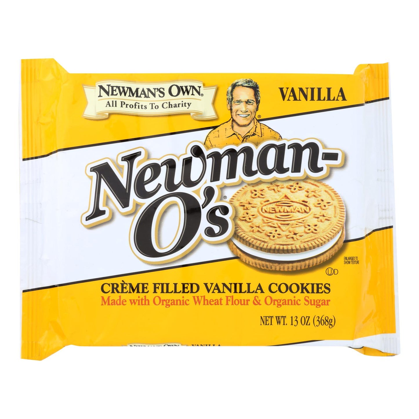 Newman's Own Organics Creme Filled Cookies - Vanilla - Case of 6 - 13 Ounce.