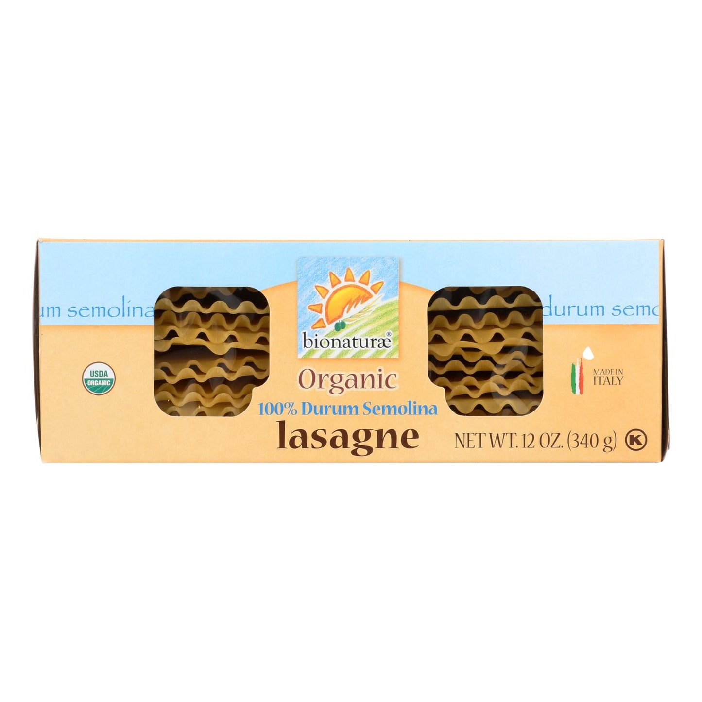 Bionaturae Durum Semolina - Lasagna - Case of 12 - 12 Ounce.