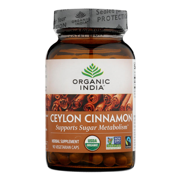 Organic India Organic Herbal Supplement -Cinnamon - 90 VCAP