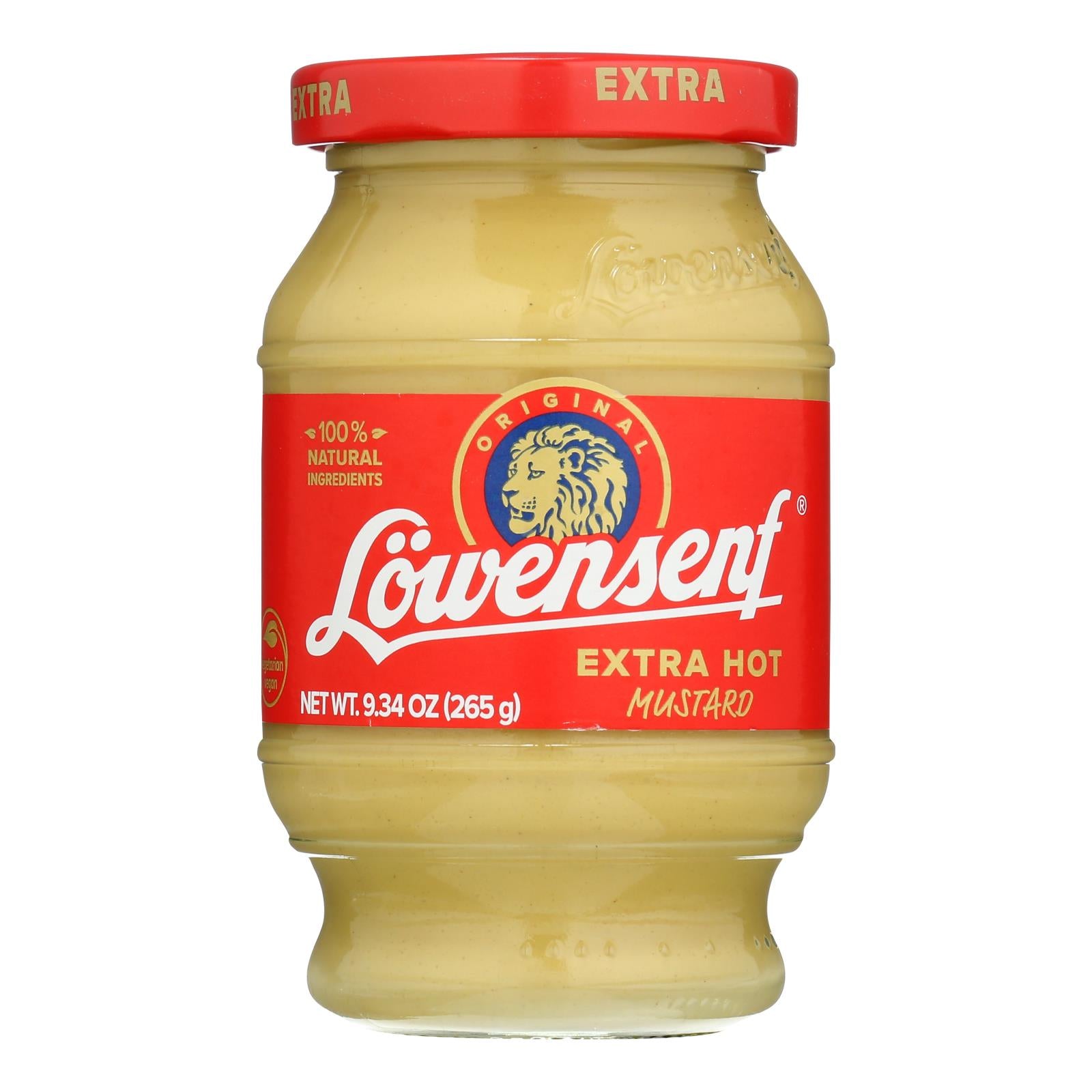 Lowensenf Germany's Favorite Hot Mustard - Case of 6 - 9.3 Ounce