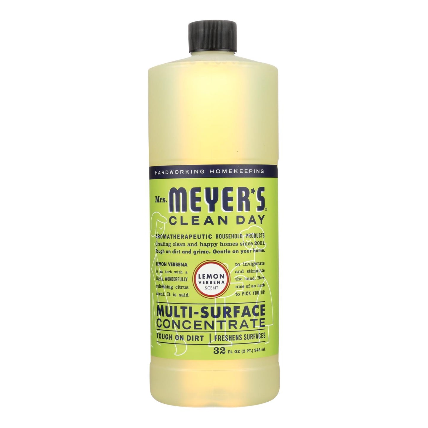 Mrs. Meyer's Clean Day - Multi Surface Concentrate - Lemon Verbena - 32 fl Ounce - Case of 6