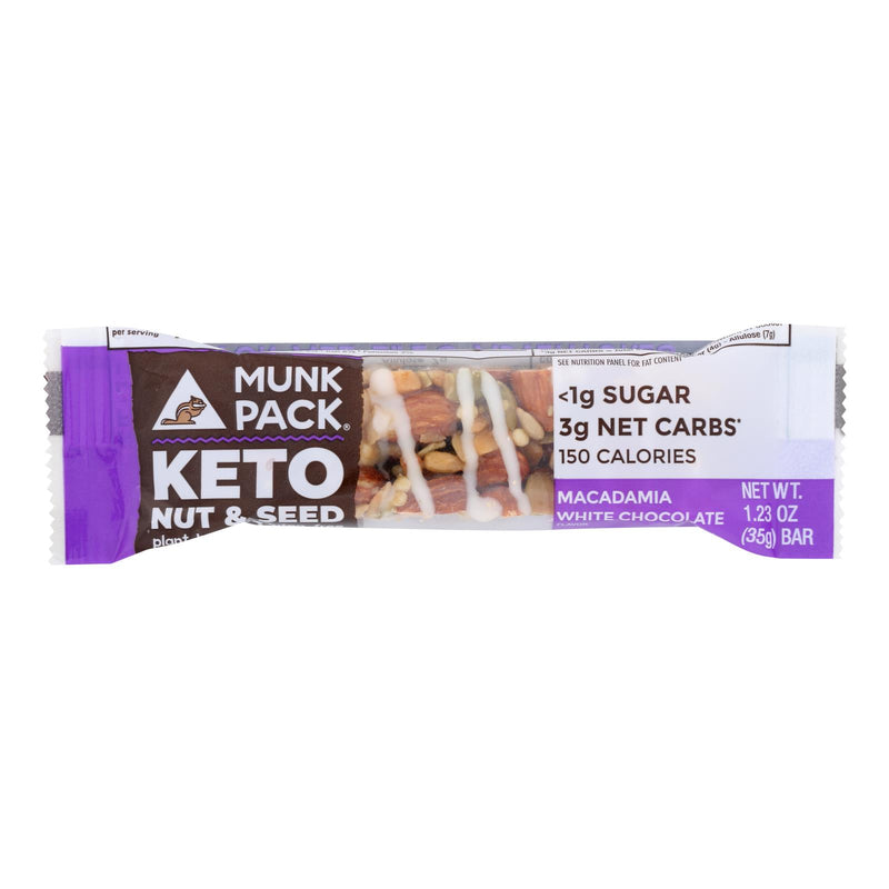 Munk Pack - Bar Macdm White Chocolate Kto - Case of 12-1.23 Ounce