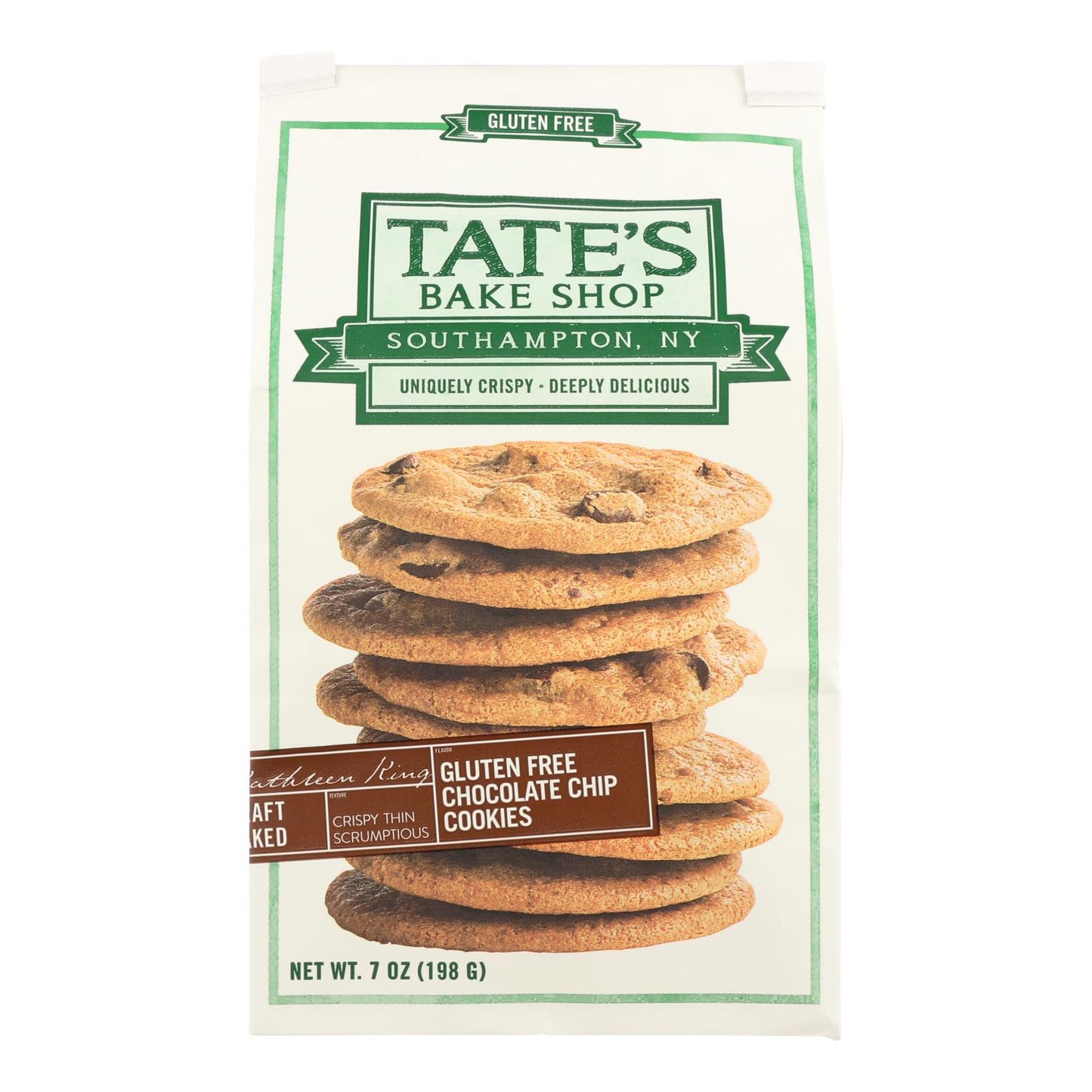 Tate's Bake Shop Cookies - Chocolate Chip - Case of 12 - 7 Ounce.