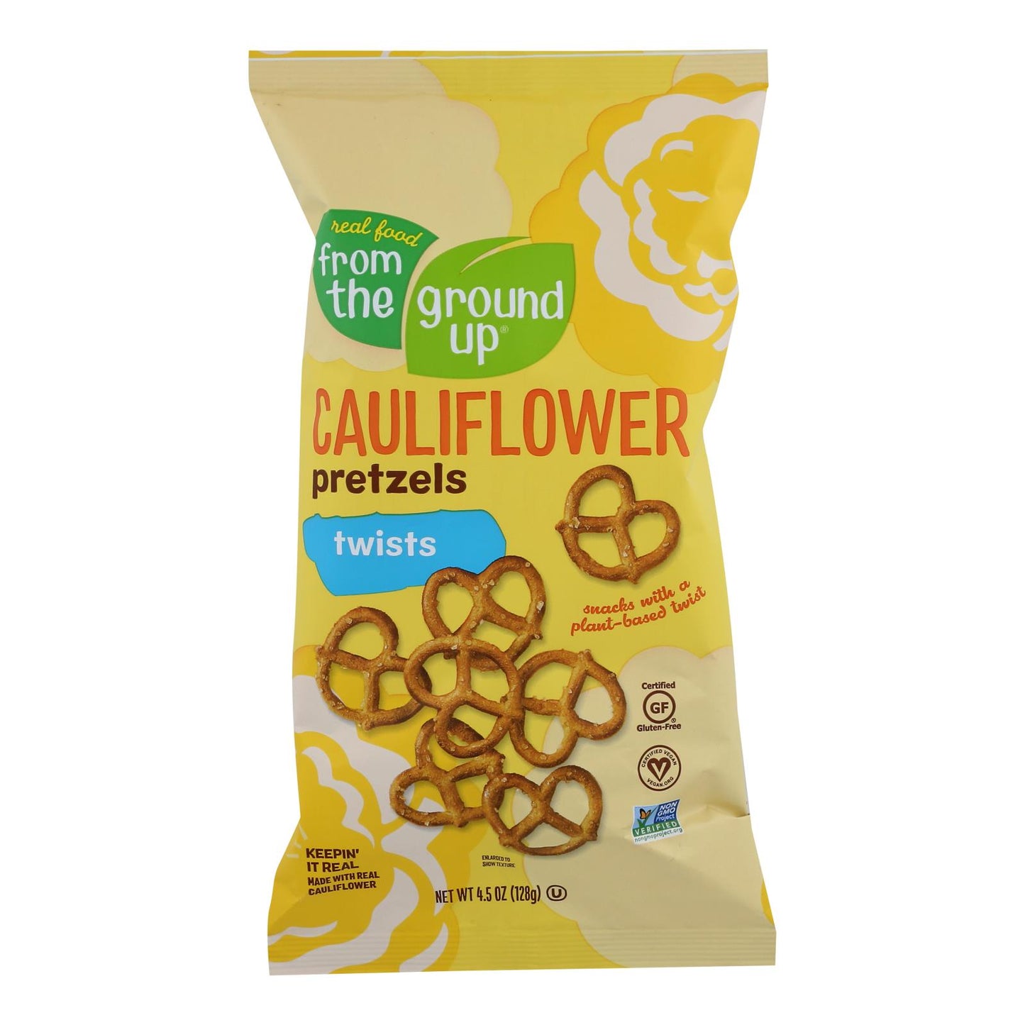 From The Ground Up - Cauliflower Pretzel Sticks - Twist - Case of 12 - 4.5 Ounce.