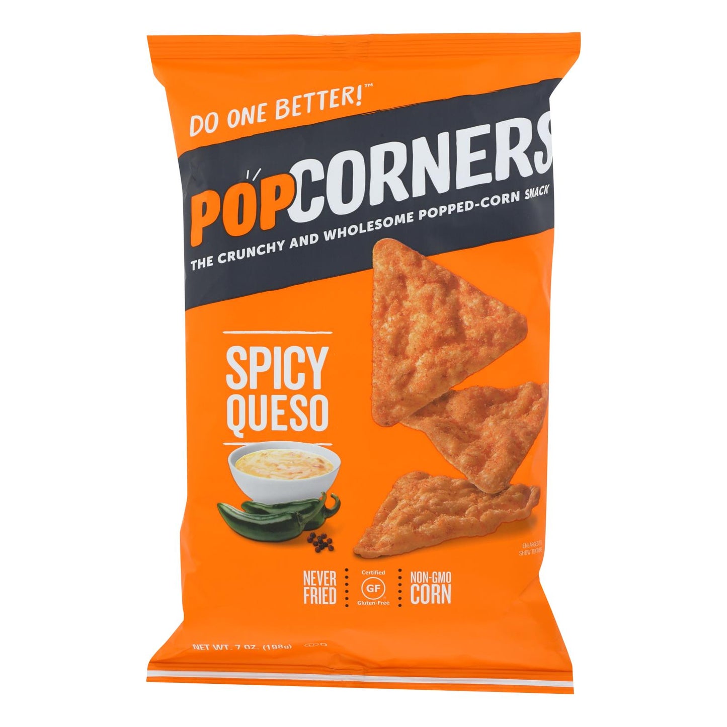 Popcorners - Chips Spicy Queso - Case of 12 - 7 Ounce