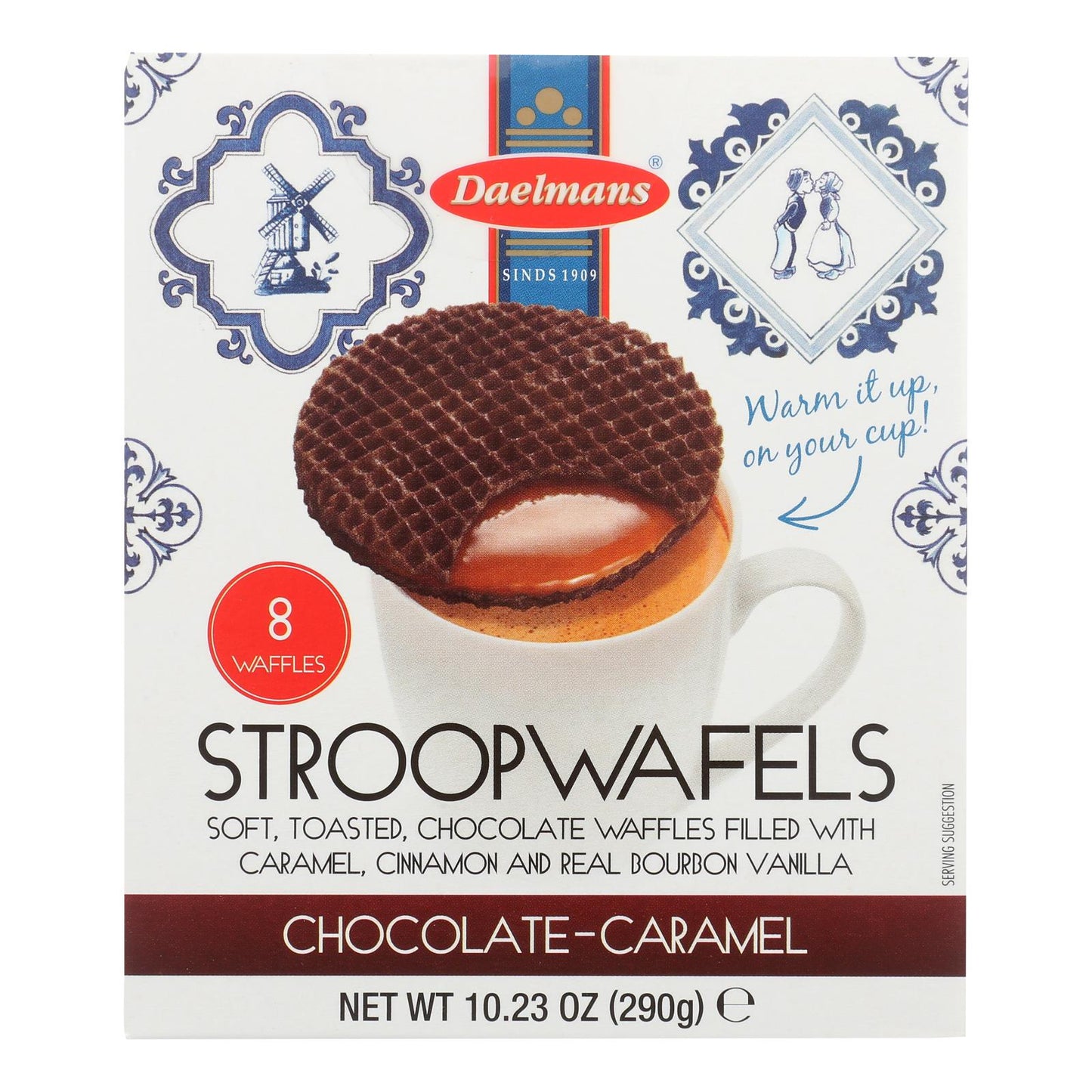 Daelmans - Stroopwafel - Chocolate Caramel Cube - Case of 8 - 10.23 Ounce.