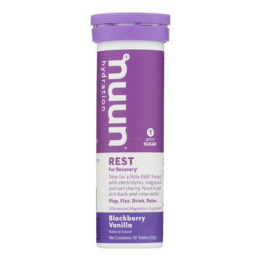 Nuun Hydration - Drink Tab Rest Blkbry Vanilla - Case of 8 - 10 Tablets