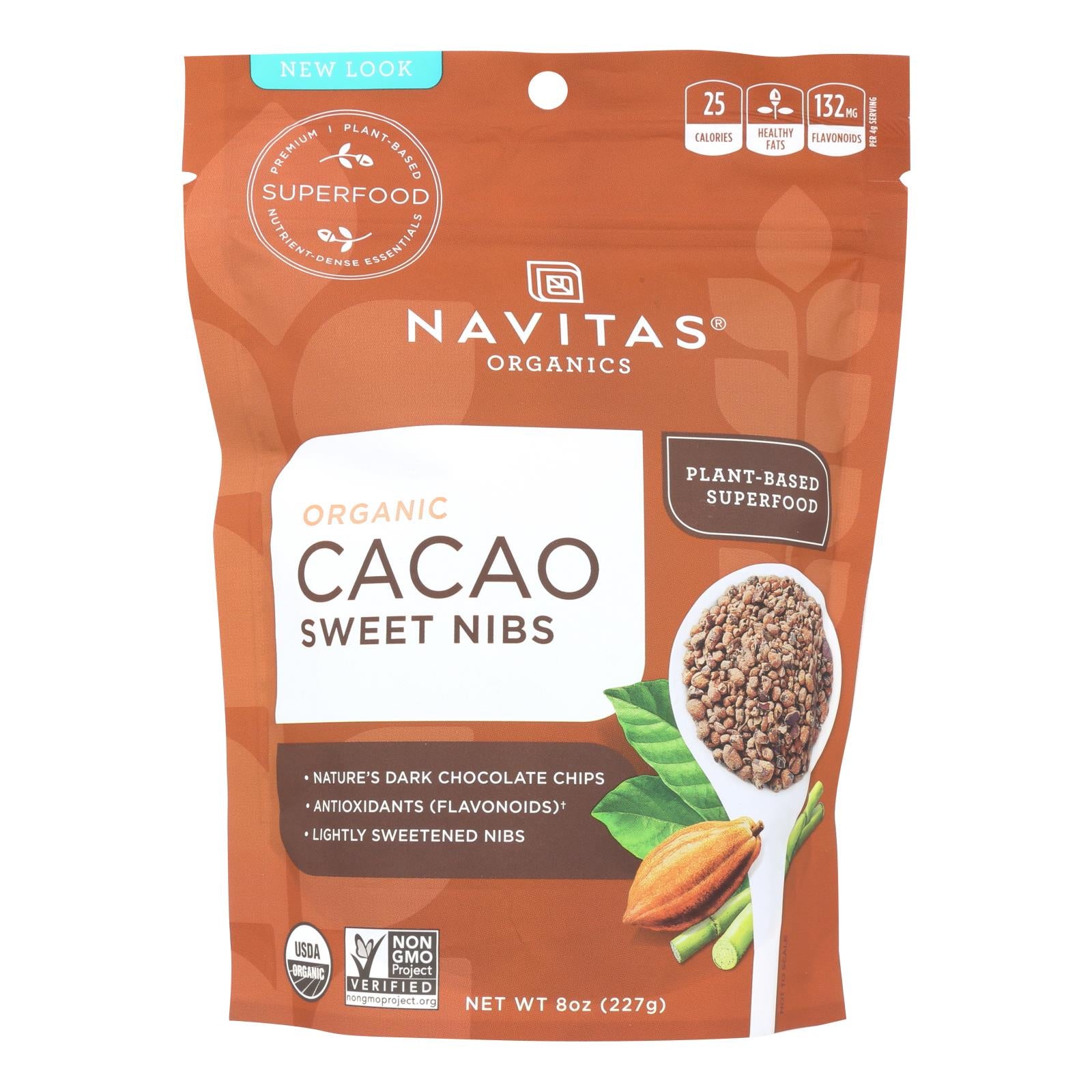 Navitas Naturals - Cacao Nibs Organic Sweetened - 8 Ounce - CASE OF 6