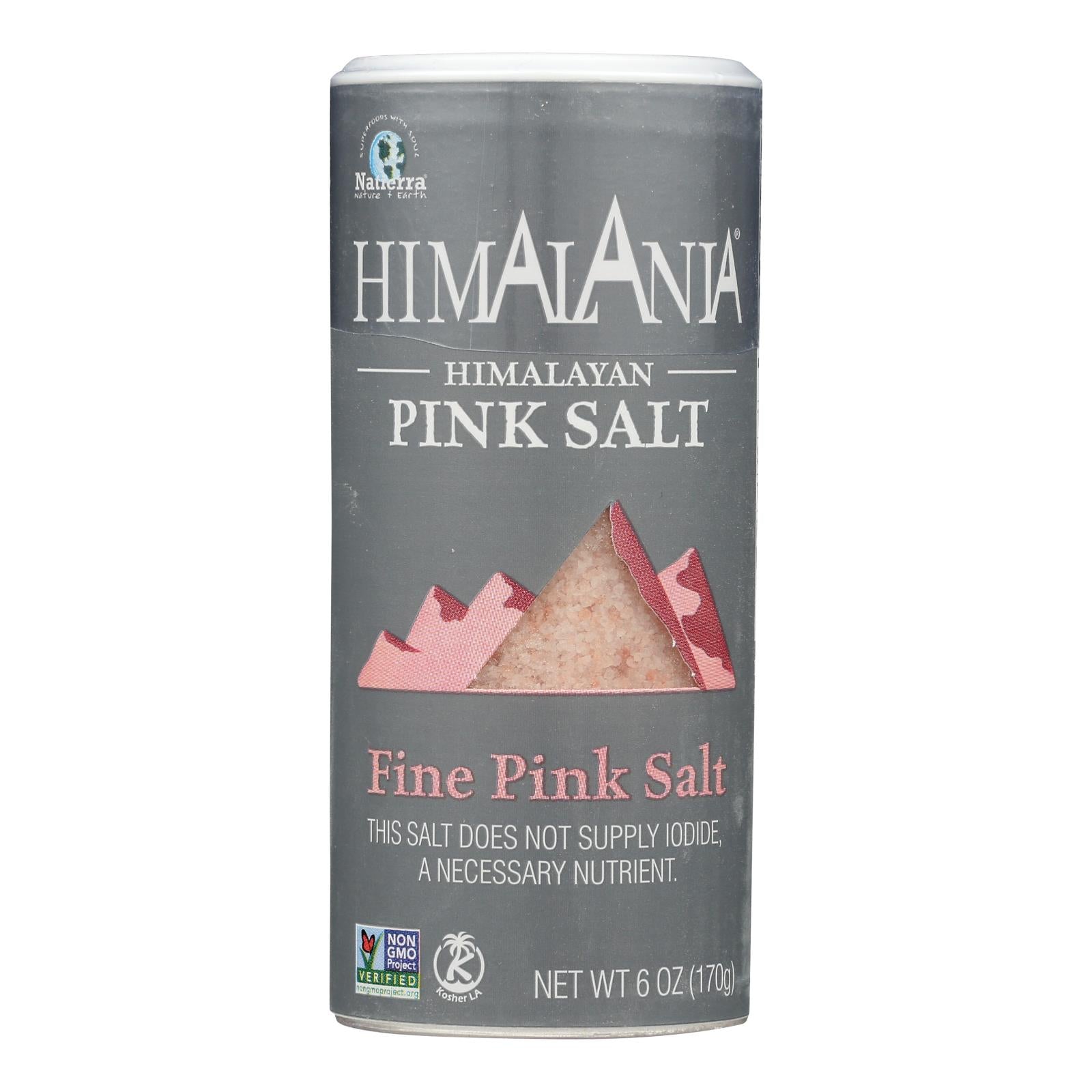 Himalania Fine Grain Himalayan Pink Salt Shaker - Case of 6 - 6 Ounce.