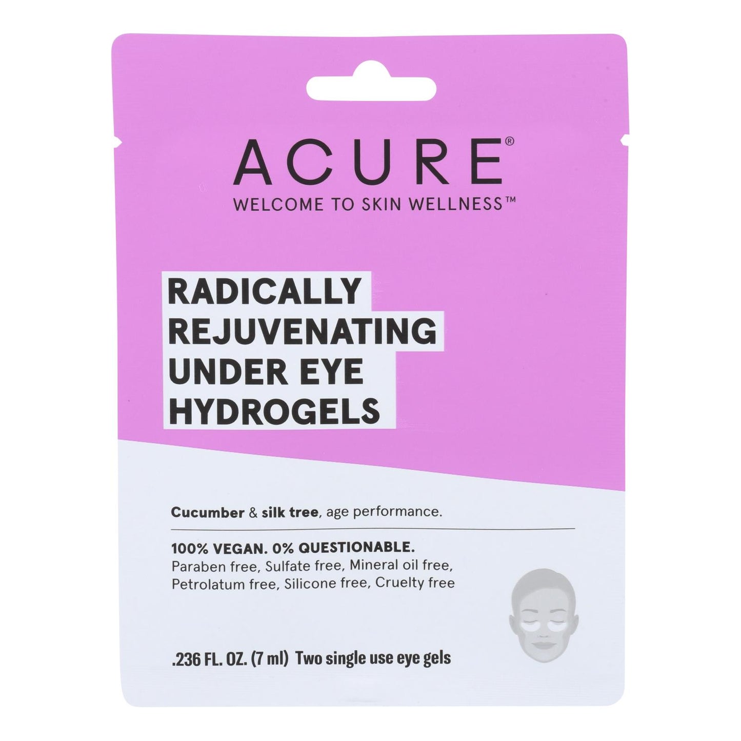 Acure - Under Eye Mask - Radically Rejuvenating Hydrogel - Case of 12 - 1 Each