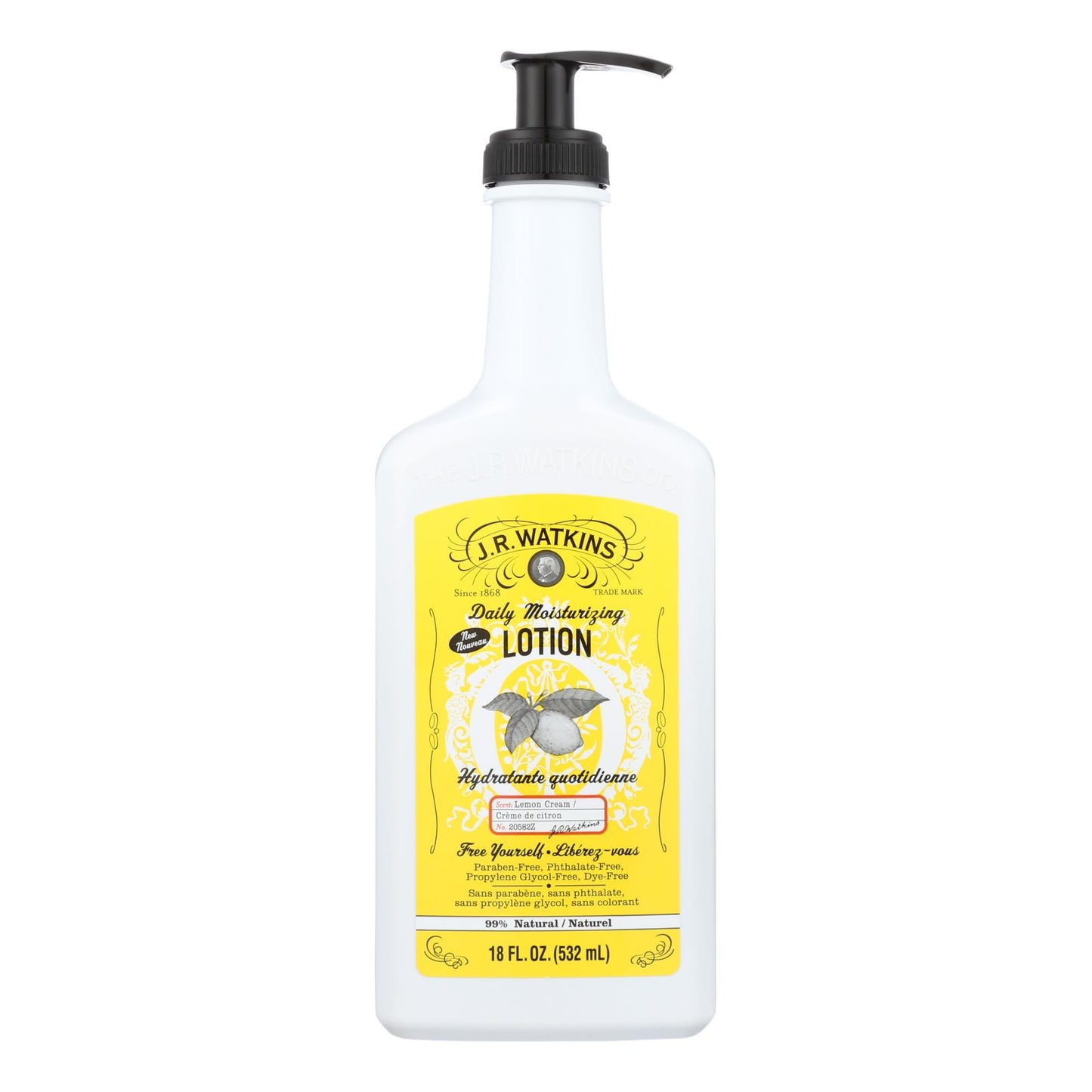 J.R. Watkins Lemon Cream Daily Moisturizing Lotion - 1 Each - 18 Fluid Ounce