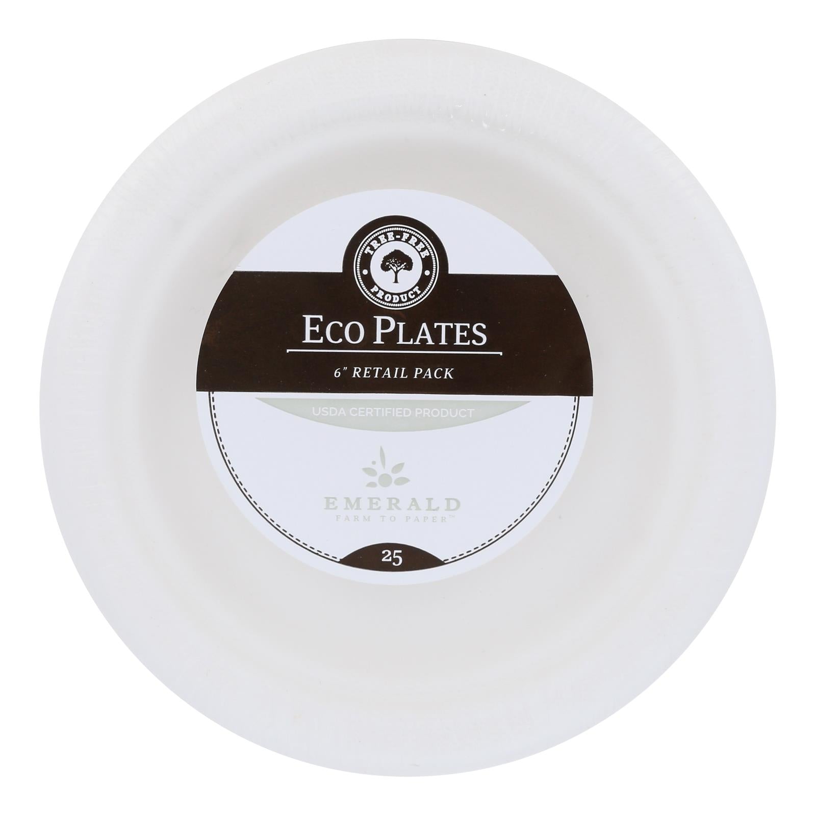 Emerald Brand - Plates Compostable 6in - Case of 20-25 Count