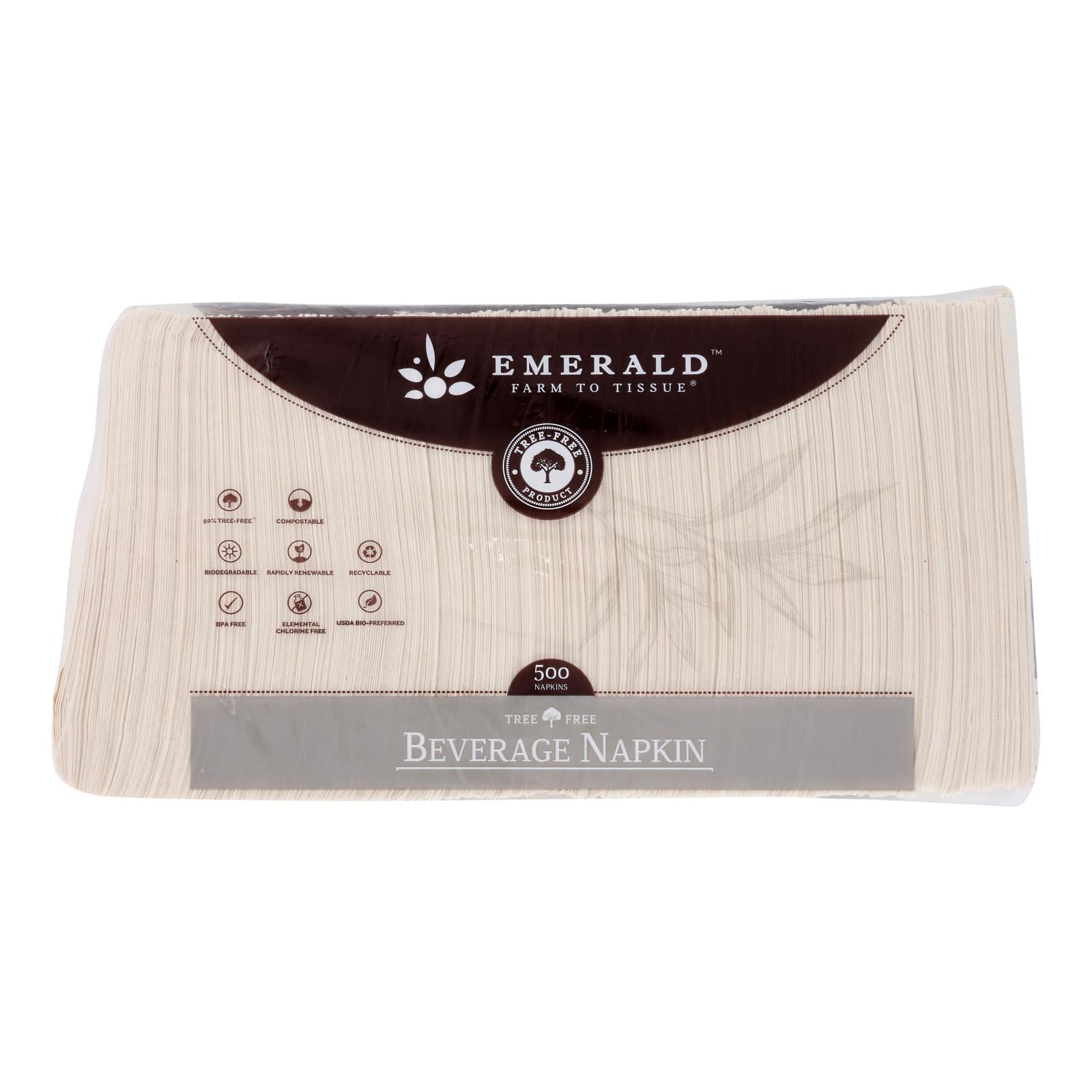 Emerald Brand - Napkins Cocktail 500 Ct - Case of 8-500 Count