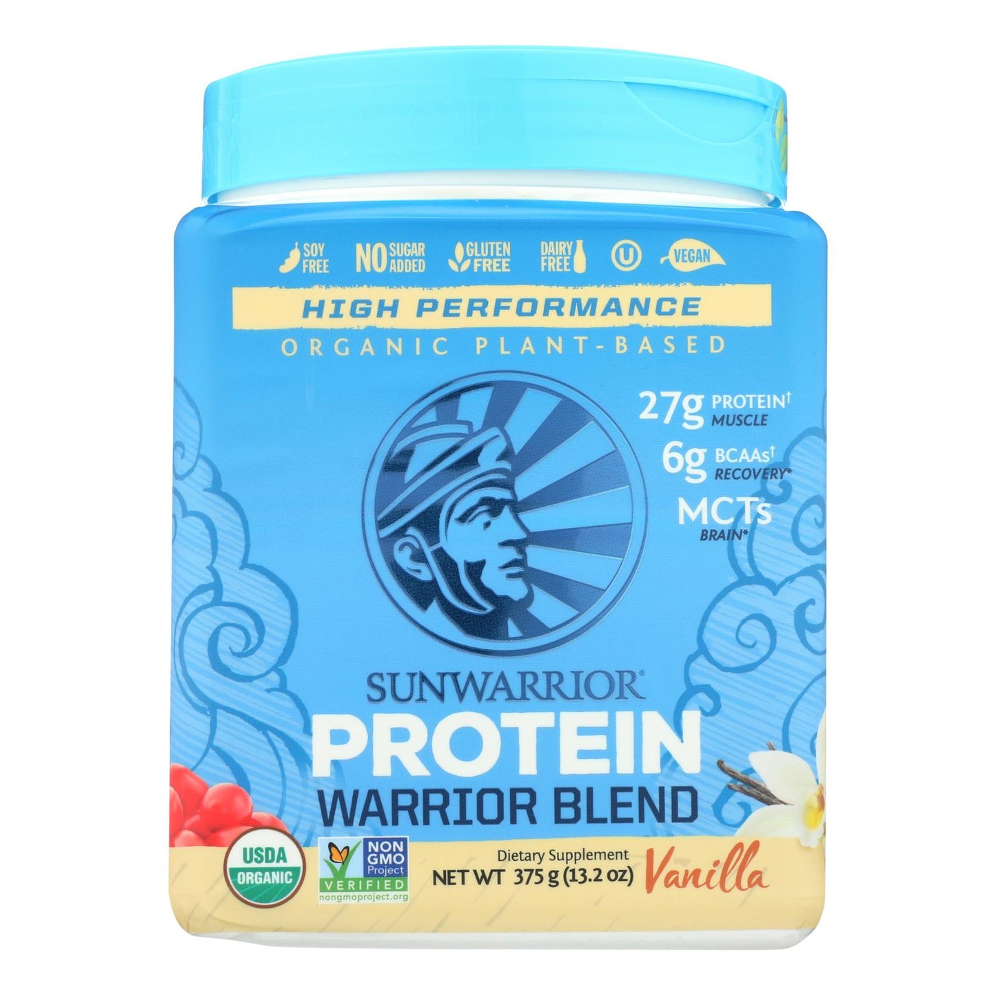 Sunwarrior Warrior Vanilla Blend Pea, Hemp Seed & Goji Berry Blended Protein  - 1 Each - 375 GRM