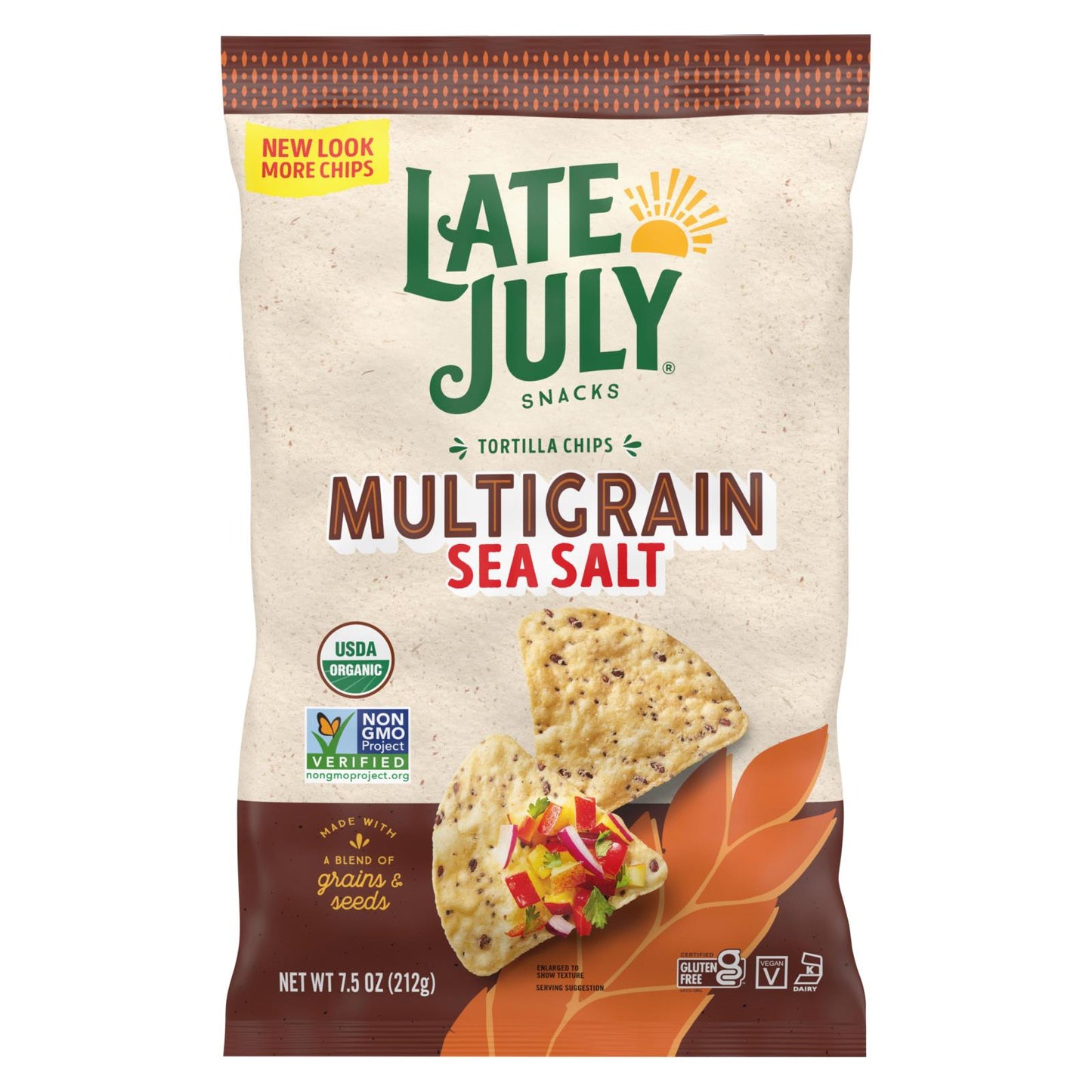 Late July Snacks - Tort Chips Multigrn Sea Salt Gluten Free - Case of 12-7.5 Ounce