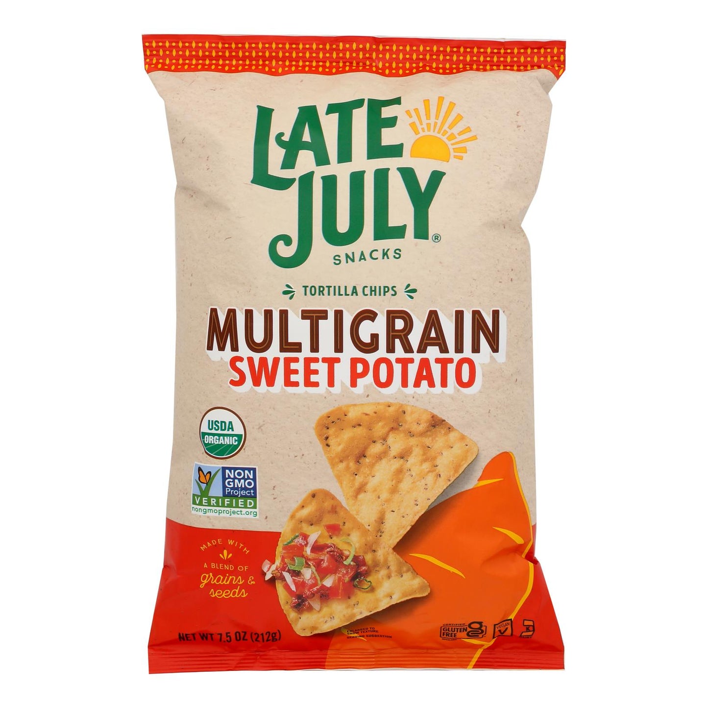 Late July Snacks - Tort Chip Veg Sweet Potato - Case of 12-7.5 Ounce