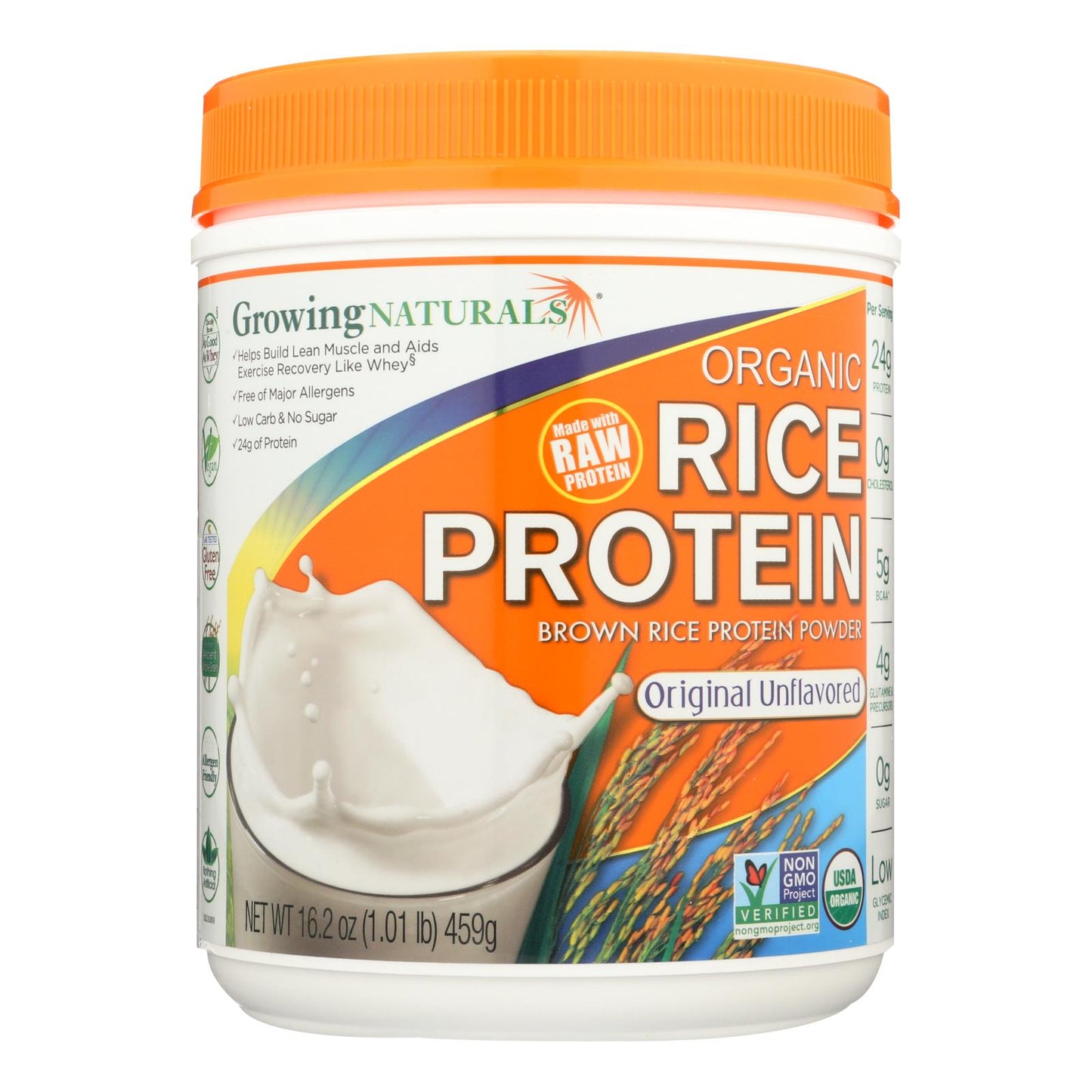 Growing Naturals - Rice Protein Powder Orignal - 1 Each - 16.19 Ounce