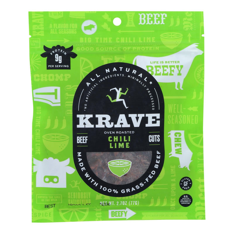 Krave Beef Jerky - Chili Lime - Case of 8 - 2.7 Ounce