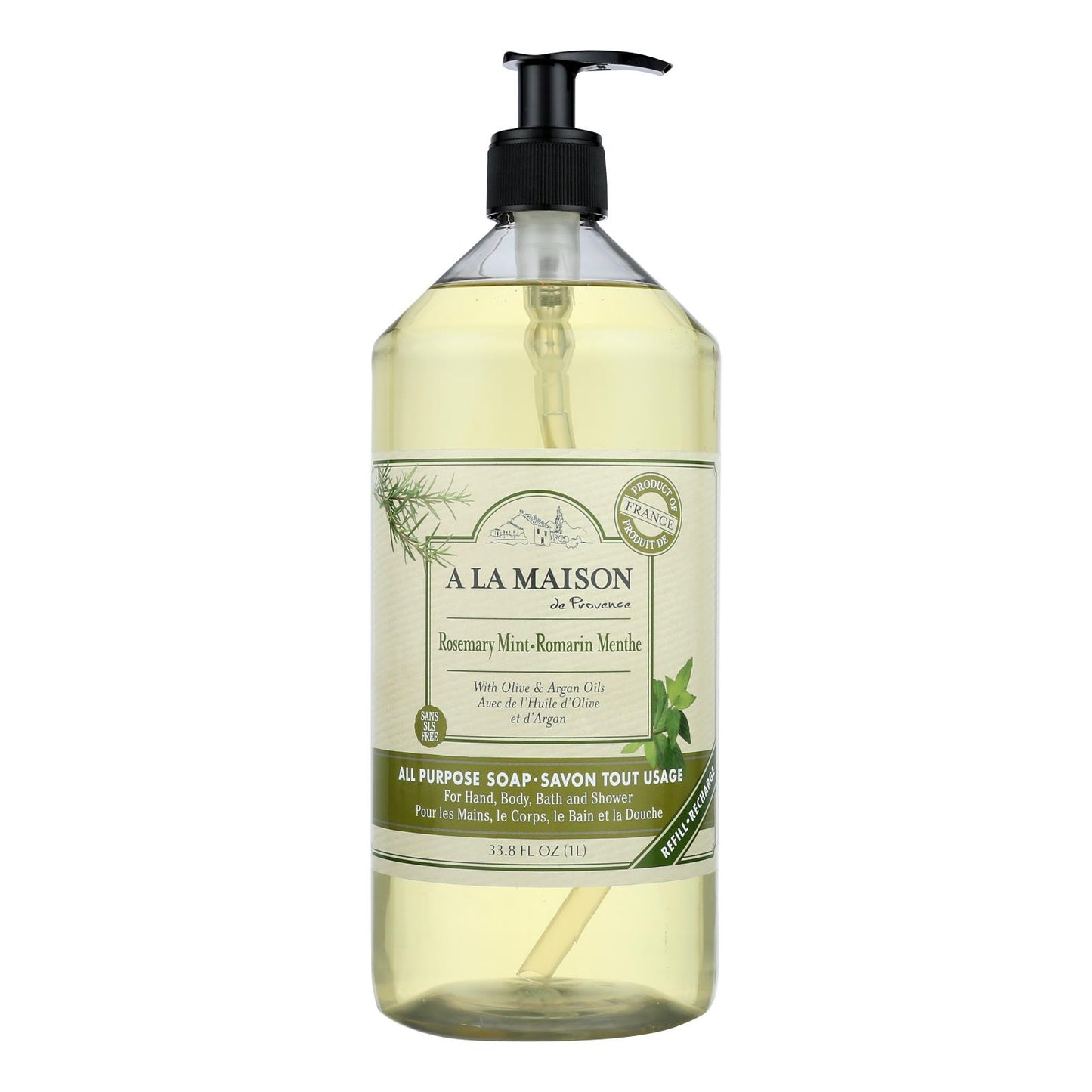 A La Maison - Liquid Hand Soap - Rosemary Mint - 33.8 fl Ounce.