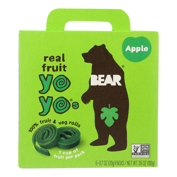 Bear Real Fruit Yoyo Snack - Apple - Case of 6 - 3.5 Ounce.