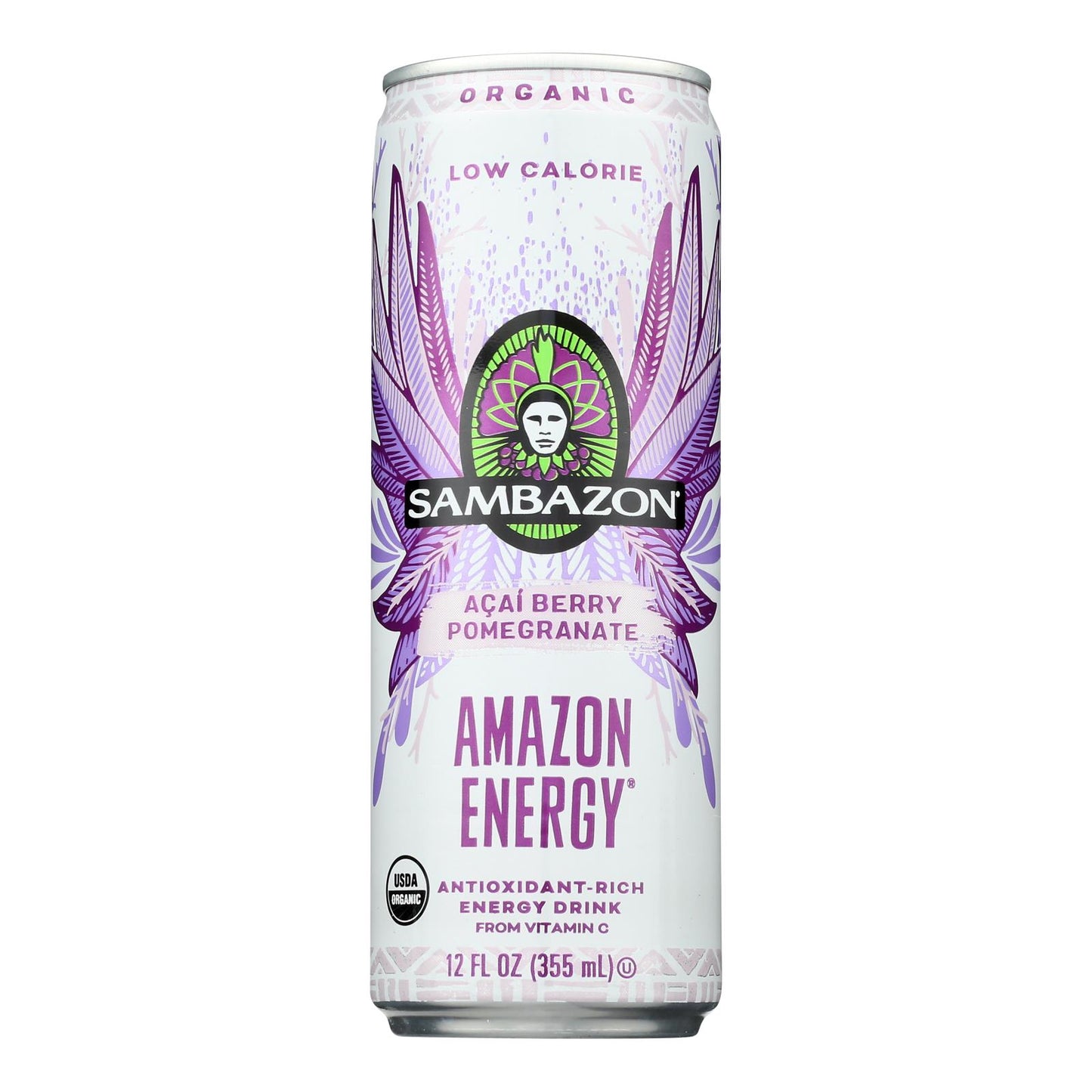 Sambazon Organic Amazon Energy Drink - Low Calorie - Case of 12 - 12 fl Ounce