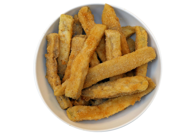 Vertullo Imports Battered Eggplant Fries 5 Pound Each - 2 Per Case.