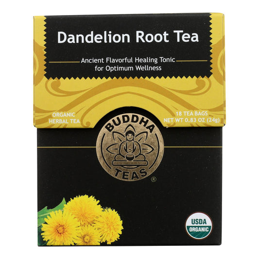 Buddha Teas - Organic Tea - Dandelion Root - Case of 6 - 18 Bags