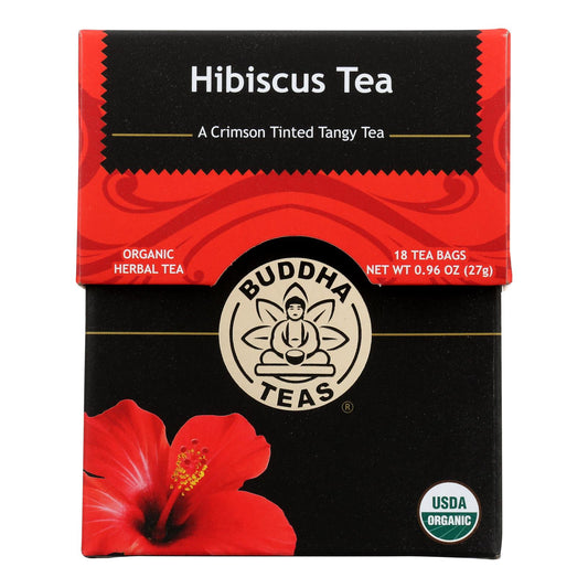 Buddha Teas - Organic Tea - Hibiscus - Case of 6 - 18 Count