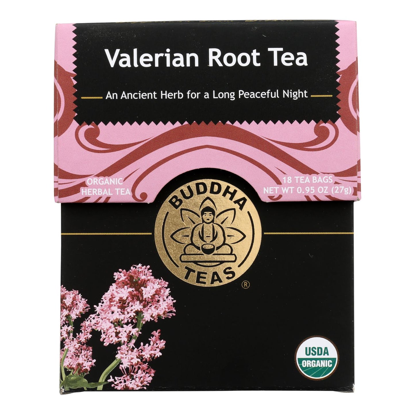 Buddha Teas - Organic Tea - Valerian Root - Case of 6 - 18 Count