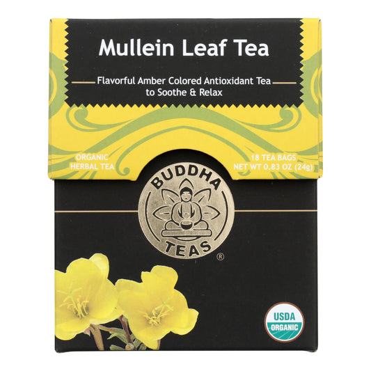 Buddha Teas - Tea Organic Mullein Leaf - Case of 6 - 18 BAG