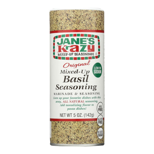 JaneﾒS Krazy Mixed-Up Seasonings Mixed-Up Basil Seasoning  - Case of 12 - 5 Ounce