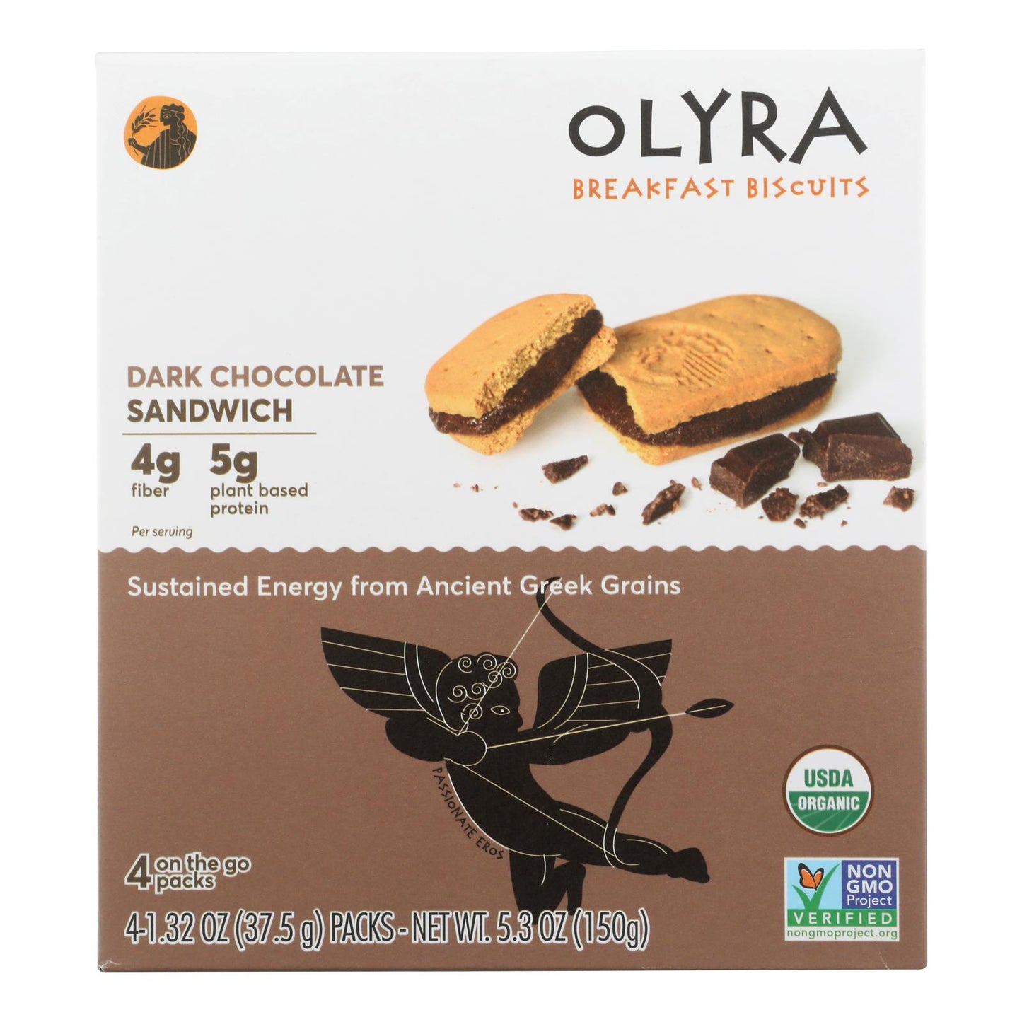 Olyra - Breakfast Sandwich Biscuit Dark Chocolate - Case of 6 - 5.3 Ounce