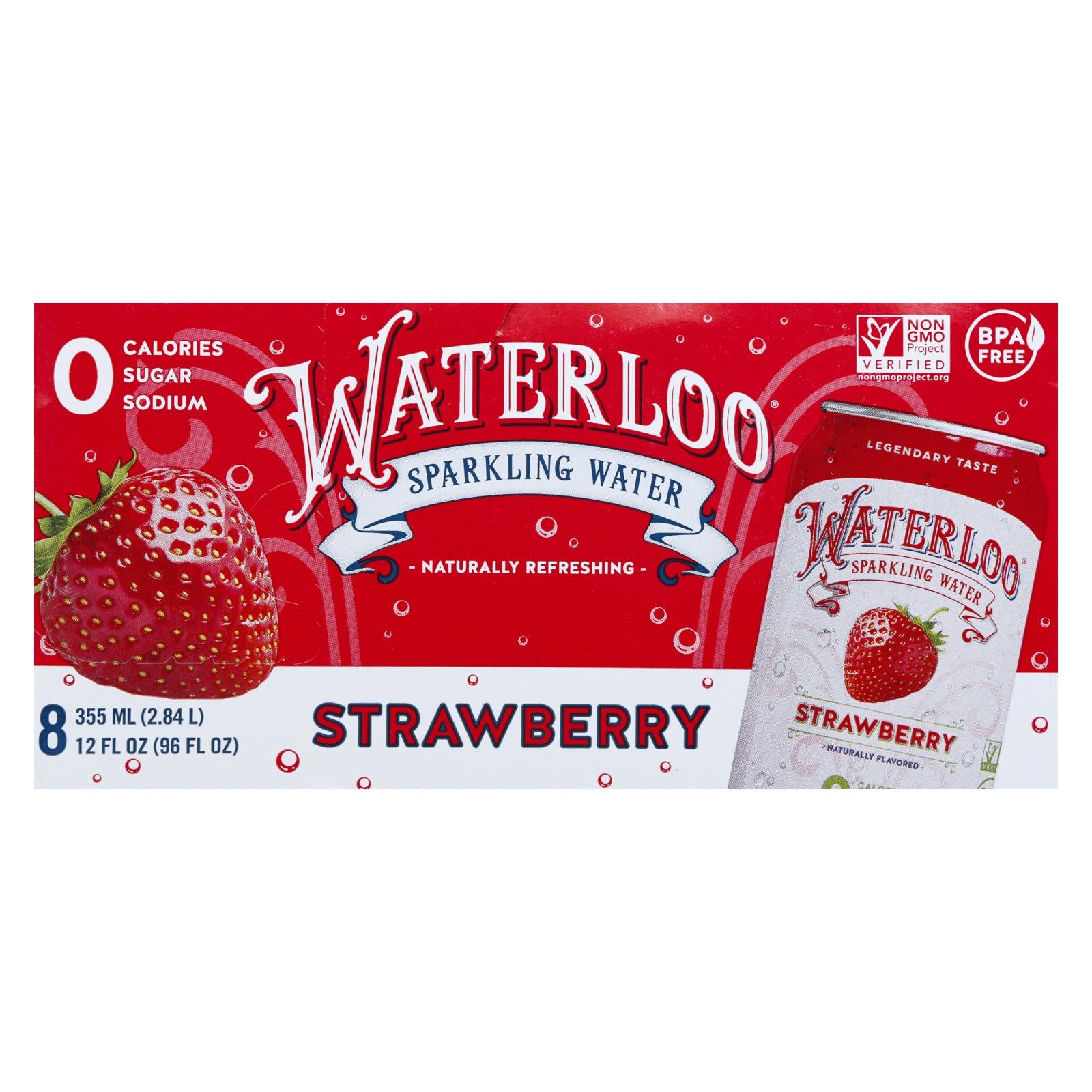 Waterloo - Water Spk Strawberry - Case of 3 - 8/12 Ounce