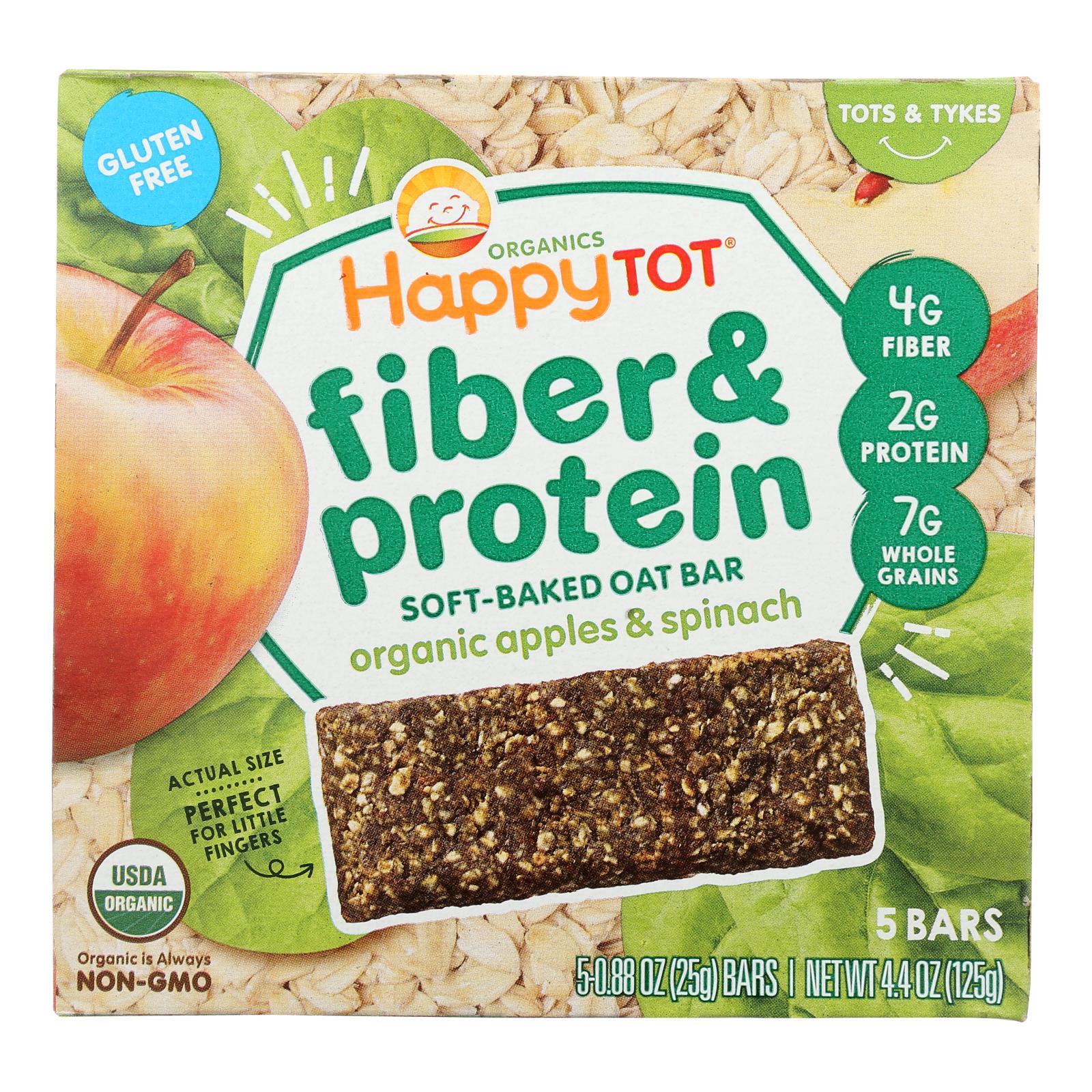 Happy Tot Soft Baked Oat Bar Organic Apples & Spinach  - Case of 6 - 5/.88Ounce