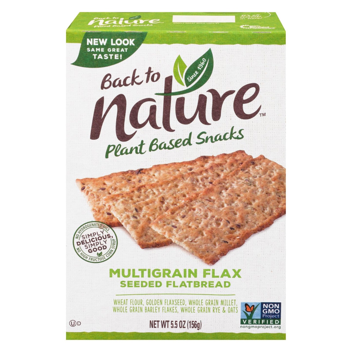 Back To Nature Multigrain Flax Seeded Flatbread Crackers - Case of 6 - 5.5 Ounce.