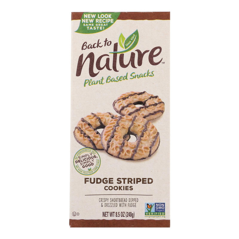 Back To Nature Cookies - Fudge Striped Shortbread - 8.5 Ounce - case of 6