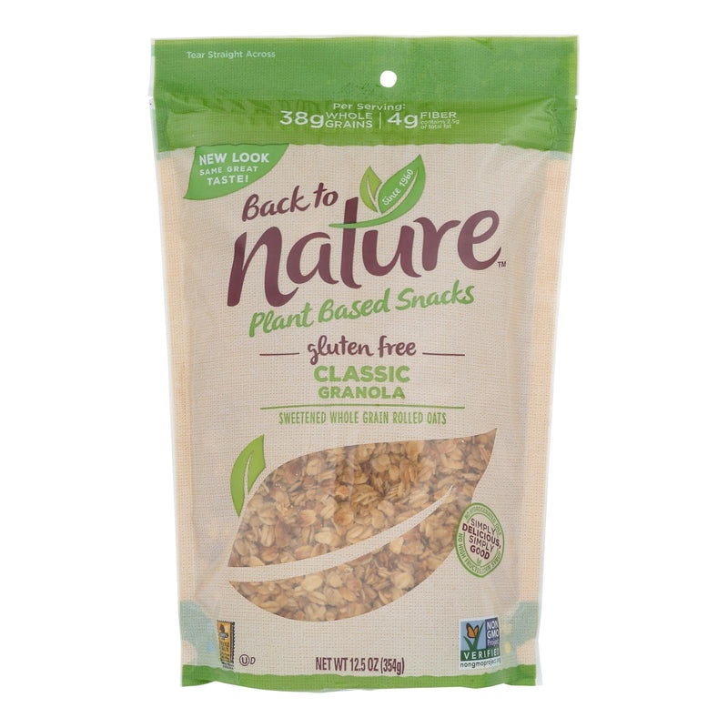 Back To Nature Classic Granola - Lightly Sweetened Whole Grain Rolled Oats - Case of 6 - 12.5 Ounce.