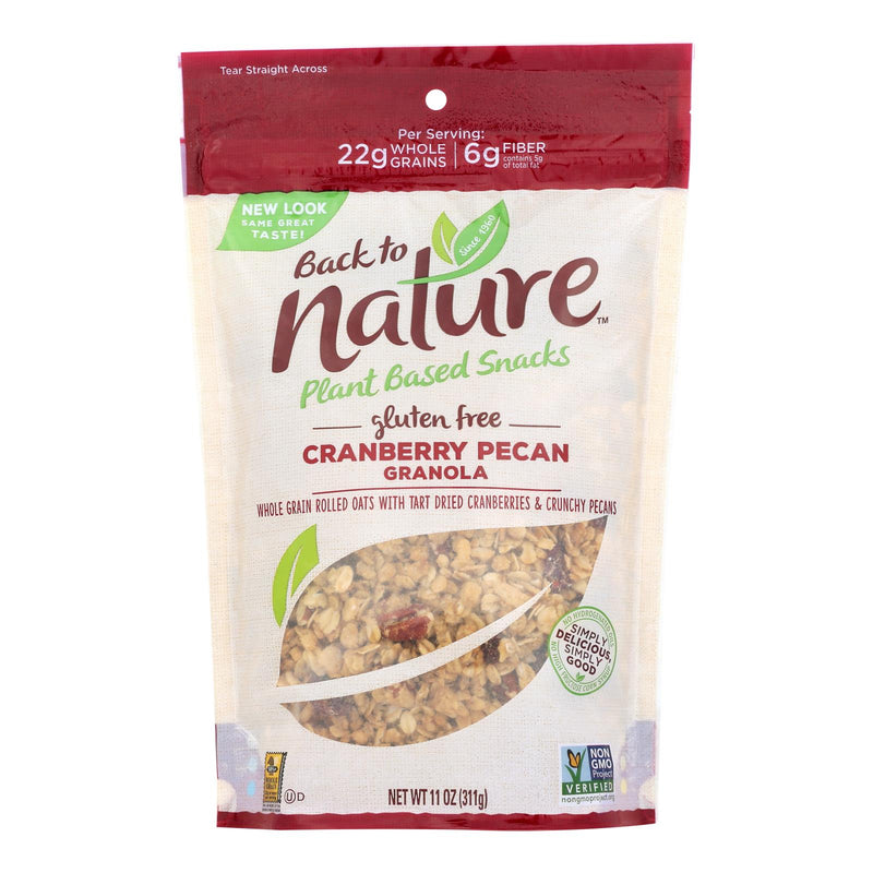 Back To Nature Cranberry Pecan Granola - Whole Grain Rolled Oats with Tart Cranberries and Crunchy Pecans - Case of 6 - 11 Ounce.