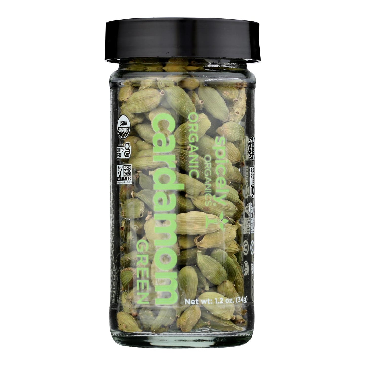 Spicely Organics - Organic Cardamom - Pods Green - Case of 3 - 1.2 Ounce.