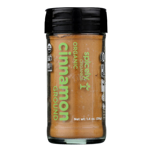 Spicely Organics - Organic Cinnamon - Ground - Case of 3 - 1.4 Ounce.