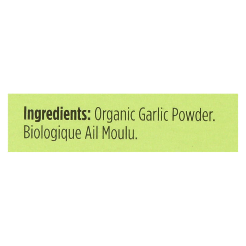 Spicely Organics - Organic Garlic Powder - Case of 6 - 0.4 Ounce.