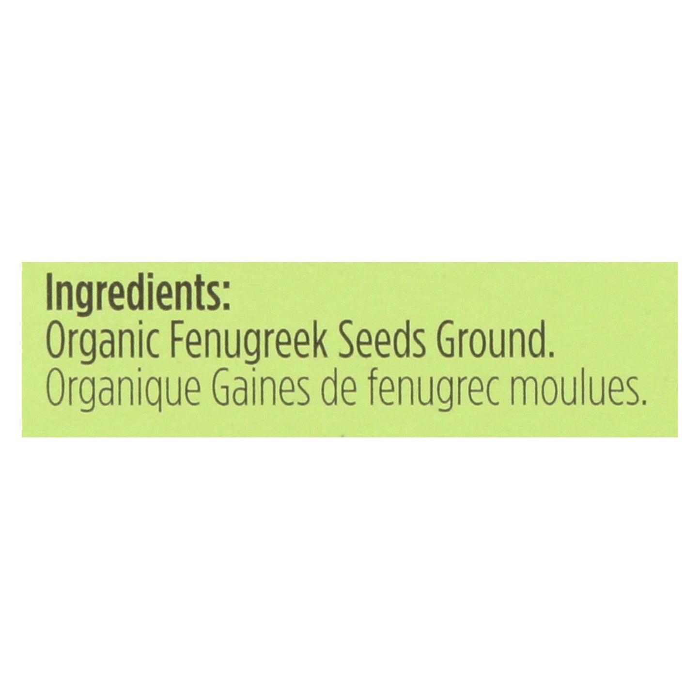 Spicely Organics - Organic Fenugreek - Ground - Case of 6 - 0.45 Ounce.