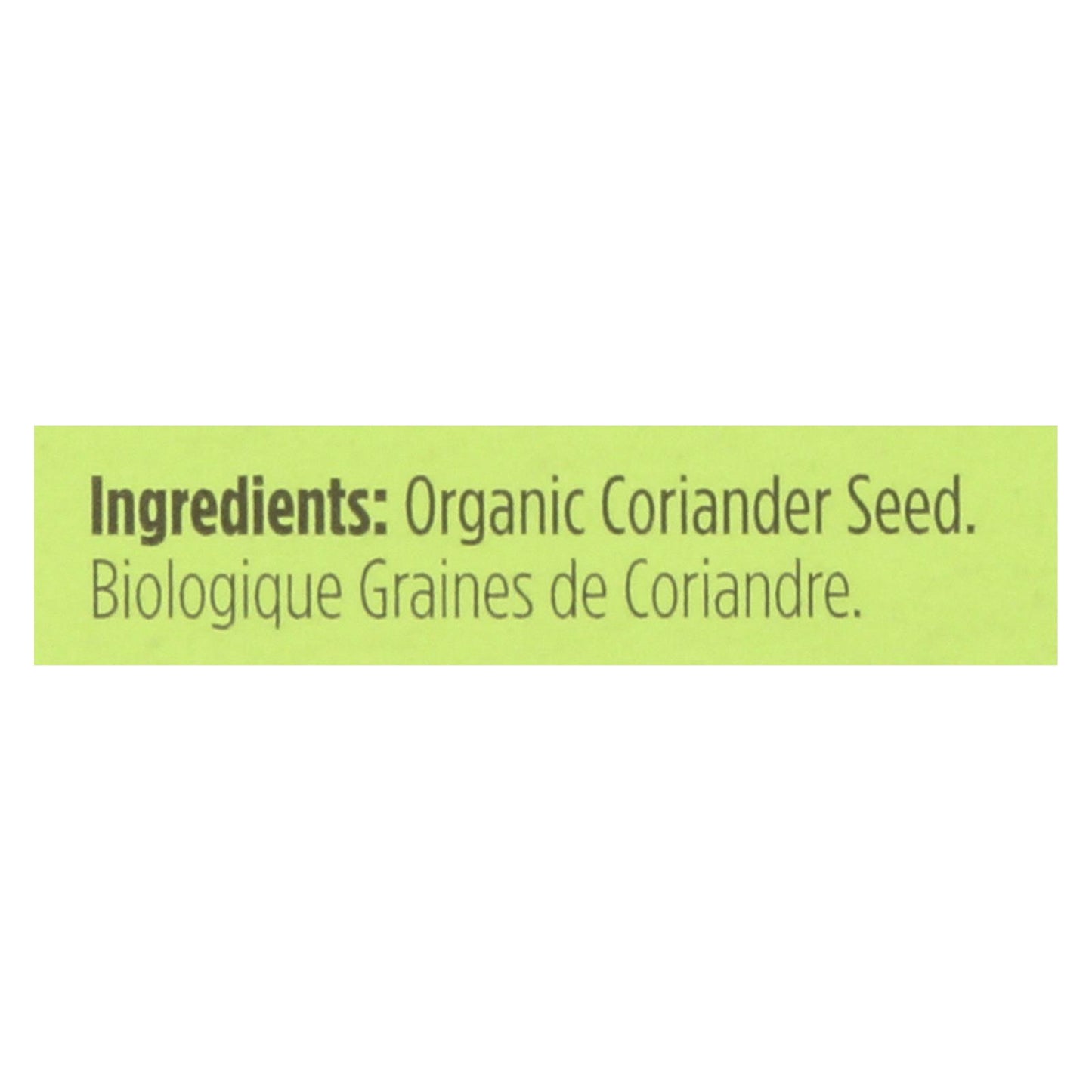 Spicely Organics - Organic Coriander Seed - Case of 6 - 0.3 Ounce.