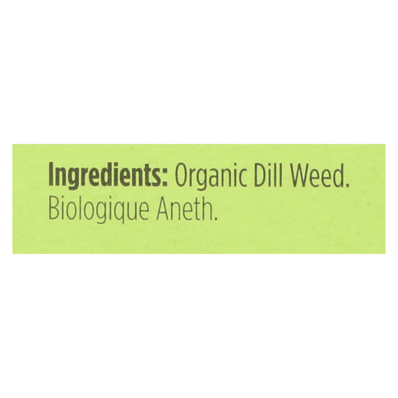 Spicely Organics - Organic Dill Weed - Case of 6 - 0.1 Ounce.