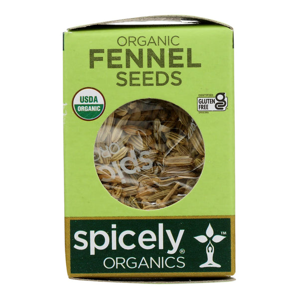 Spicely Organics - Organic Fennel Seed - Case of 6 - 0.3 Ounce.