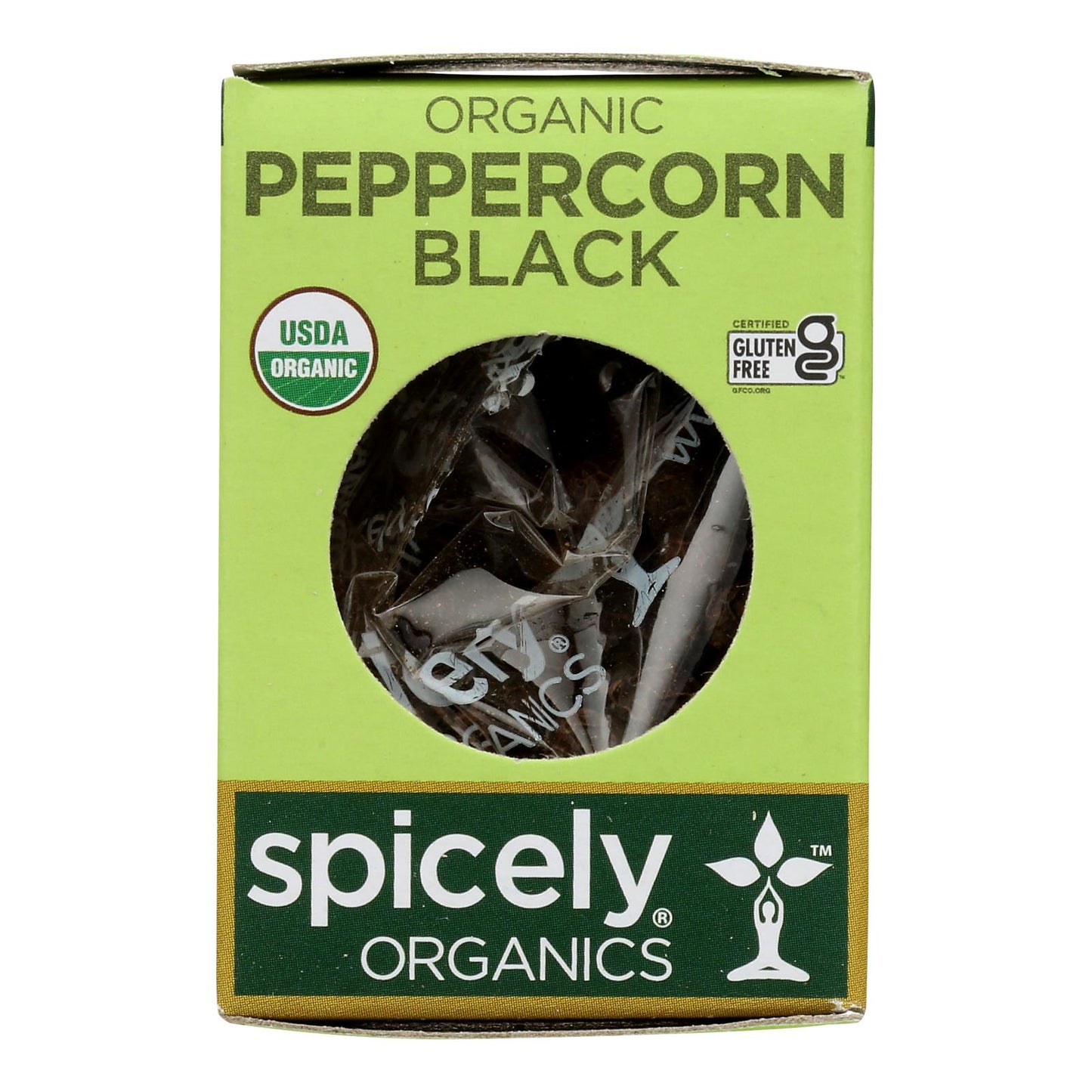 Spicely Organics - Organic Peppercorn - Black - Case of 6 - 0.45 Ounce.