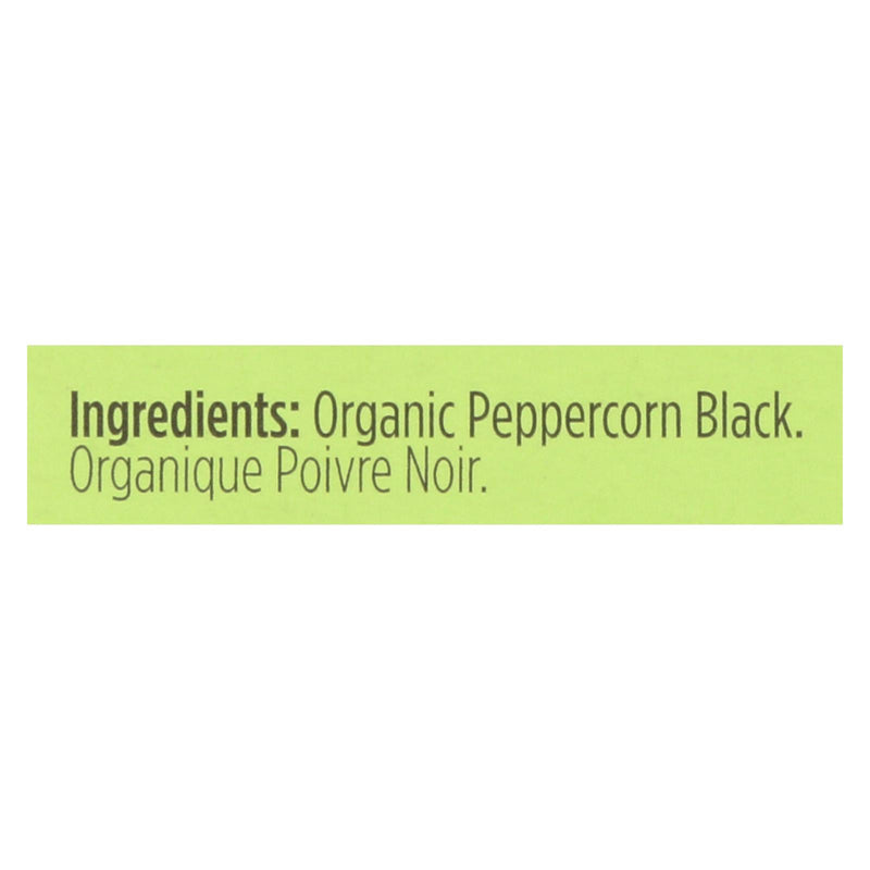 Spicely Organics - Organic Peppercorn - Black - Case of 6 - 0.45 Ounce.