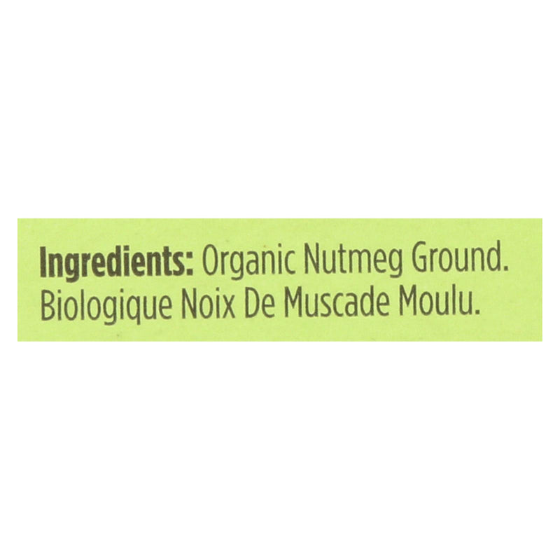 Spicely Organics - Organic Nutmeg - Ground - Case of 6 - 0.4 Ounce.