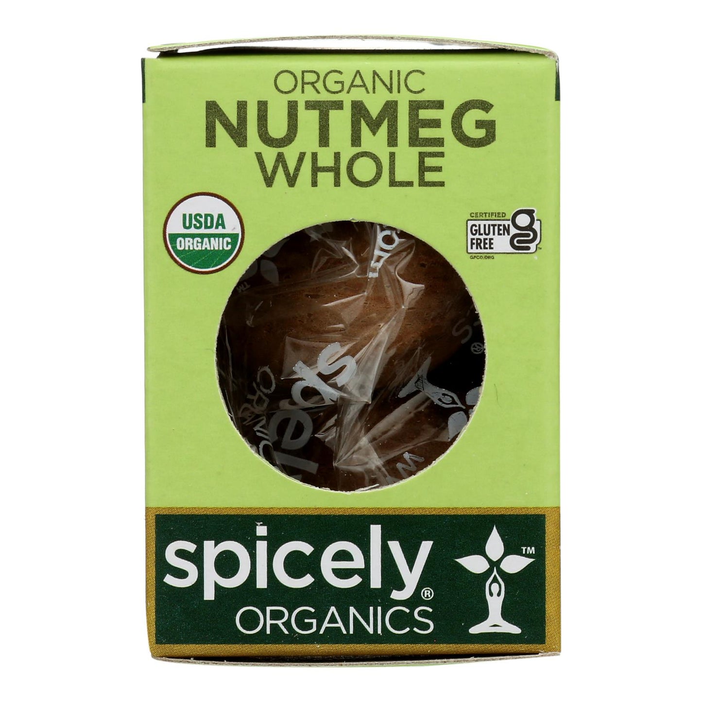 Spicely Organics - Organic Nutmeg - Whole - Case of 6 - 0.1 Ounce.